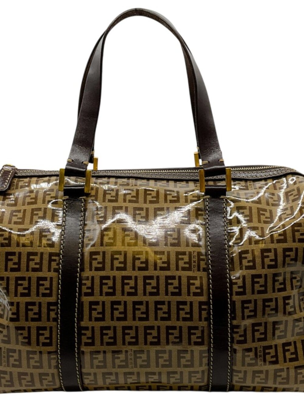 Fendi Zucchino Crystal Boston Bag